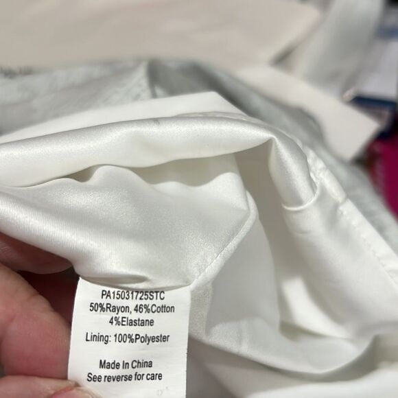 Parker blue black white print cotton blend halter mini dress size large EUC - Picture 11 of 12